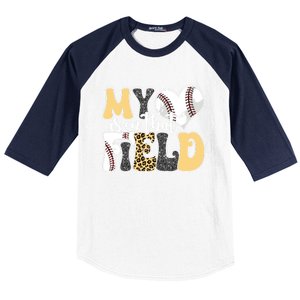 My Heart Is On That Field Tee Leopard Baseball Softball Mom Gift Baseball Sleeve Shirt