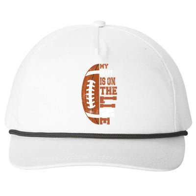 My Heart Is On The Line Football Gift Snapback Five-Panel Rope Hat