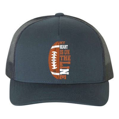 My Heart Is On The Line Football Gift Yupoong Adult 5-Panel Trucker Hat