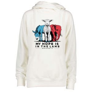 My Hope Is In The Lamb Womens Funnel Neck Pullover Hood