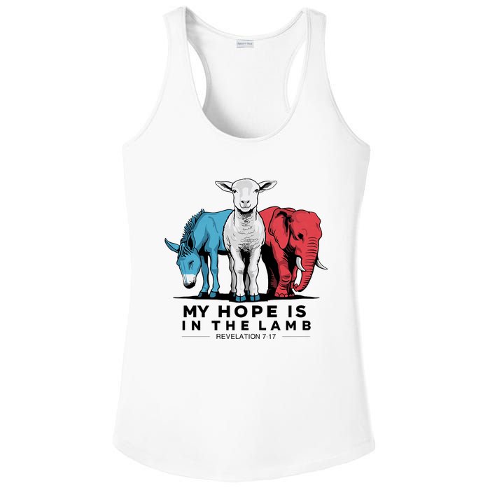 My Hope Is In The Lamb Ladies PosiCharge Competitor Racerback Tank