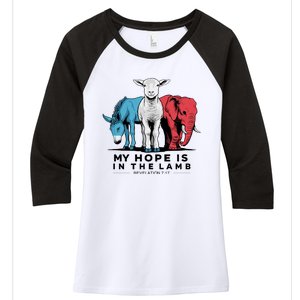 My Hope Is In The Lamb Women's Tri-Blend 3/4-Sleeve Raglan Shirt