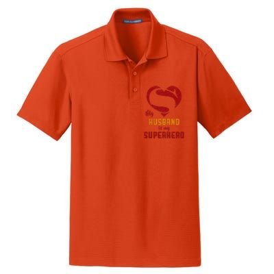 My Husband Is Superhero Gift Mother Father Day Dry Zone Grid Polo