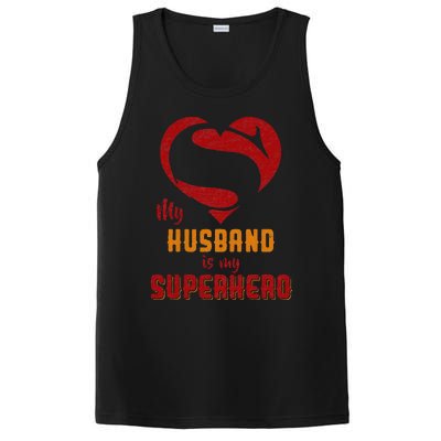 My Husband Is Superhero Gift Mother Father Day PosiCharge Competitor Tank