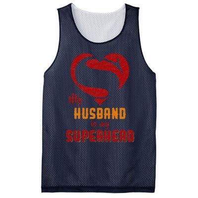 My Husband Is Superhero Gift Mother Father Day Mesh Reversible Basketball Jersey Tank