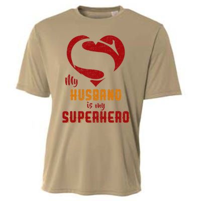 My Husband Is Superhero Gift Mother Father Day Cooling Performance Crew T-Shirt