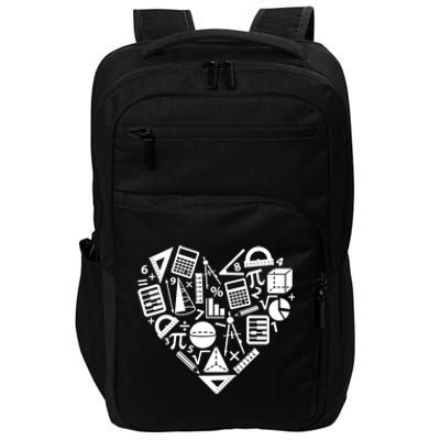 Math Heart I Love Math Math Lovers Gift Math Teacher Gift Impact Tech Backpack