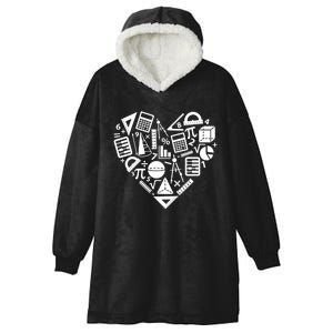 Math Heart I Love Math Math Lovers Gift Math Teacher Gift Hooded Wearable Blanket