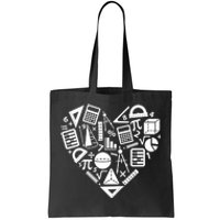 Math Heart I Love Math Math Lovers Gift Math Teacher Gift Tote Bag