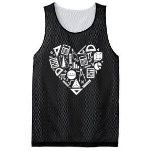 Math Heart I Love Math Math Lovers Gift Math Teacher Gift Mesh Reversible Basketball Jersey Tank