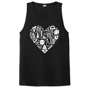 Math Heart I Love Math Math Lovers Gift Math Teacher Gift PosiCharge Competitor Tank