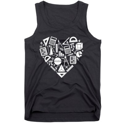 Math Heart I Love Math Math Lovers Gift Math Teacher Gift Tank Top