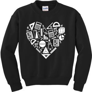 Math Heart I Love Math Math Lovers Gift Math Teacher Gift Kids Sweatshirt