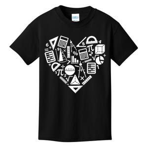 Math Heart I Love Math Math Lovers Gift Math Teacher Gift Kids T-Shirt