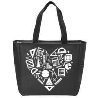 Math Heart I Love Math Math Lovers Gift Math Teacher Gift Zip Tote Bag