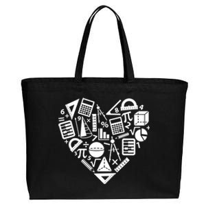 Math Heart I Love Math Math Lovers Gift Math Teacher Gift Cotton Canvas Jumbo Tote