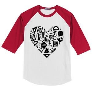 Math Heart I Love Math Math Lovers Gift Math Teacher Gift Kids Colorblock Raglan Jersey