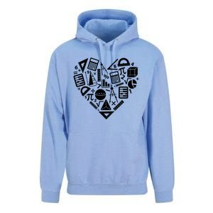 Math Heart I Love Math Math Lovers Gift Math Teacher Gift Unisex Surf Hoodie