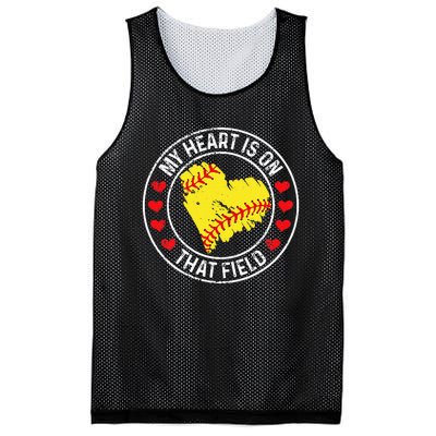 My Heart Is On That Field Baseball Softball Mom Mesh Reversible Basketball Jersey Tank