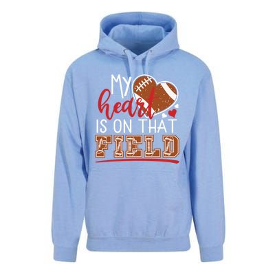 My Heart Is On That Field Game Day Vibes Football Mom Gift Funny Gift Unisex Surf Hoodie