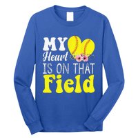 My Heart Is On That Field Baseball Tee Softball Mom Gifts Long Sleeve Shirt