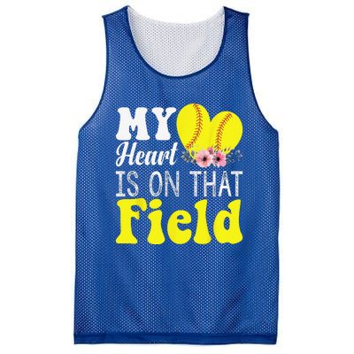 My Heart Is On That Field Baseball Tee Softball Mom Gifts Mesh Reversible Basketball Jersey Tank