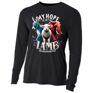 My Hope Is In The Lamb Jesus Christian God Elephant Donkey Cooling Performance Long Sleeve Crew