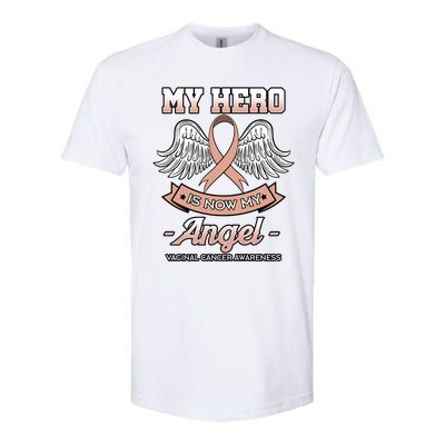 My Hero Is Now My Angel Vaginal Cancer Awareness Cool Gift Softstyle® CVC T-Shirt