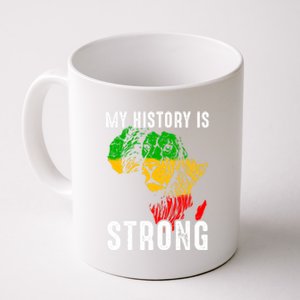 My History Is Strong Black History Gift African Map Lion Gift Coffee Mug