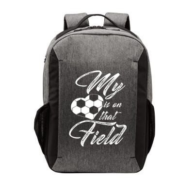 My Heart Is On That Soccer Field Funny Vector Backpack