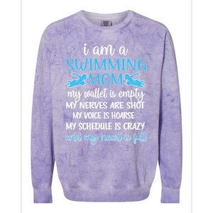 My Heart Is Full Swimming Mom Proud Swim Mama Gift Colorblast Crewneck Sweatshirt