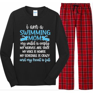 My Heart Is Full Swimming Mom Proud Swim Mama Gift Long Sleeve Pajama Set