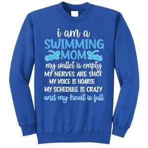 My Heart Is Full Swimming Mom Proud Swim Mama Gift Tall Sweatshirt