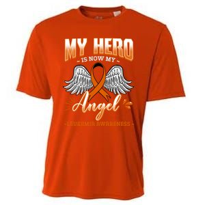 My Hero Is Now My Angel Leukemia Bone Marrow Hematologists Gift Cooling Performance Crew T-Shirt