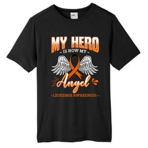 My Hero Is Now My Angel Leukemia Bone Marrow Hematologists Gift Tall Fusion ChromaSoft Performance T-Shirt