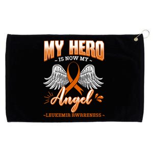 My Hero Is Now My Angel Leukemia Bone Marrow Hematologists Gift Grommeted Golf Towel