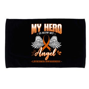 My Hero Is Now My Angel Leukemia Bone Marrow Hematologists Gift Microfiber Hand Towel