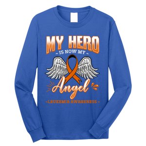 My Hero Is Now My Angel Leukemia Bone Marrow Hematologists Gift Long Sleeve Shirt