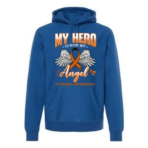 My Hero Is Now My Angel Leukemia Bone Marrow Hematologists Gift Premium Hoodie