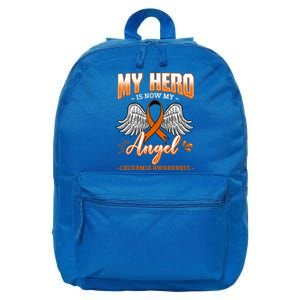 My Hero Is Now My Angel Leukemia Bone Marrow Hematologists Gift 16 in Basic Backpack