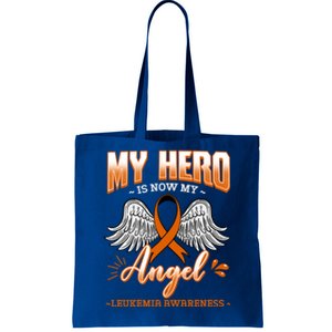 My Hero Is Now My Angel Leukemia Bone Marrow Hematologists Gift Tote Bag