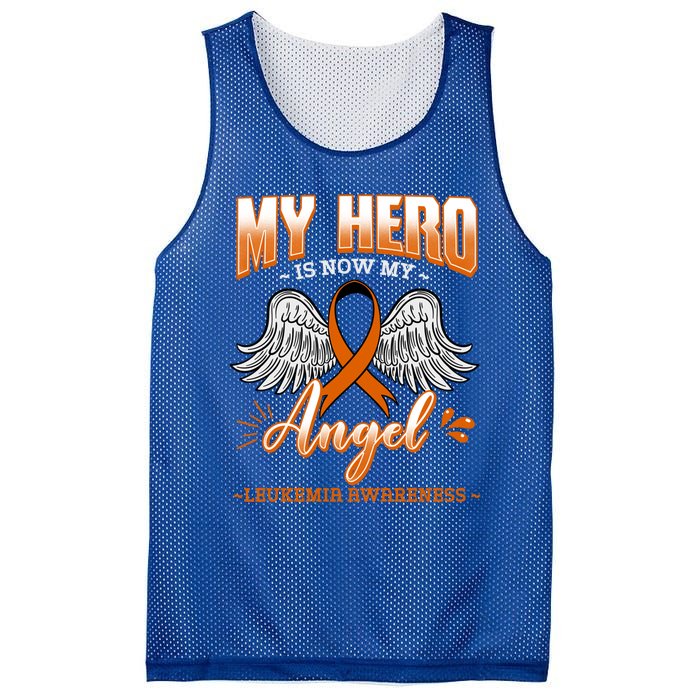 My Hero Is Now My Angel Leukemia Bone Marrow Hematologists Gift Mesh Reversible Basketball Jersey Tank