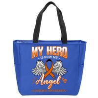 My Hero Is Now My Angel Leukemia Bone Marrow Hematologists Gift Zip Tote Bag