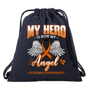 My Hero Is Now My Angel Leukemia Bone Marrow Hematologists Gift Drawstring Bag