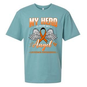 My Hero Is Now My Angel Leukemia Bone Marrow Hematologists Gift Sueded Cloud Jersey T-Shirt