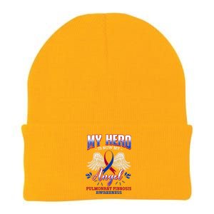 My Hero Is Now My Angel Pulmonary Fibrosis Awareness Warrior Cool Gift Knit Cap Winter Beanie