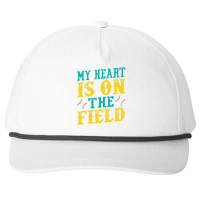 My Heart Is On The Field Funny Baseball Gift Snapback Five-Panel Rope Hat