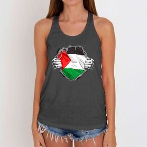 My Heart Is Always With Palestine . Women's Knotted Racerback Tank