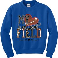 My Heart Is One That Field American Football Game Day Vibes Cool Gift Kids Sweatshirt