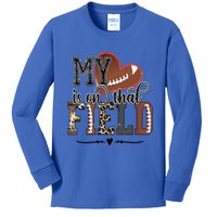 My Heart Is One That Field American Football Game Day Vibes Cool Gift Kids Long Sleeve Shirt